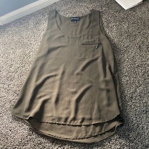 Deep green Profession tank with zipper details